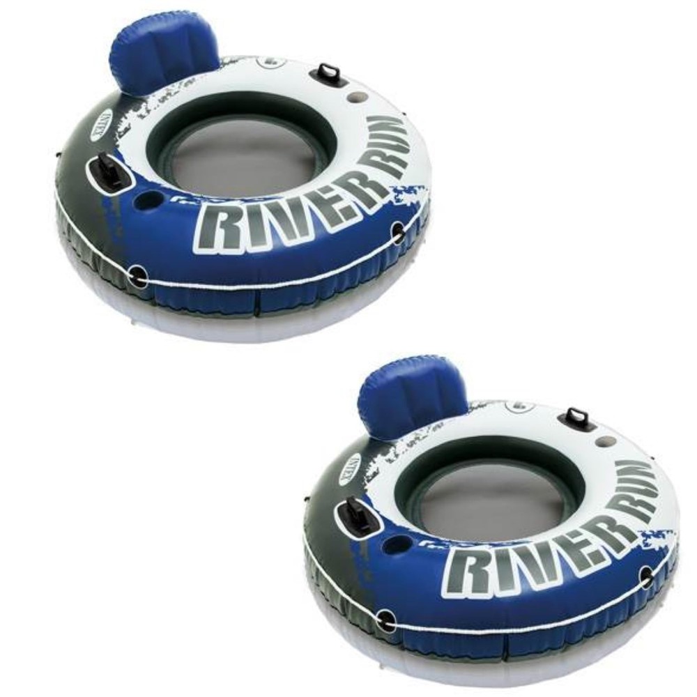 Intex Lounge Tube 2 Pack Blue Multitool Water Fun Inflatable Pool Float 53 Inch