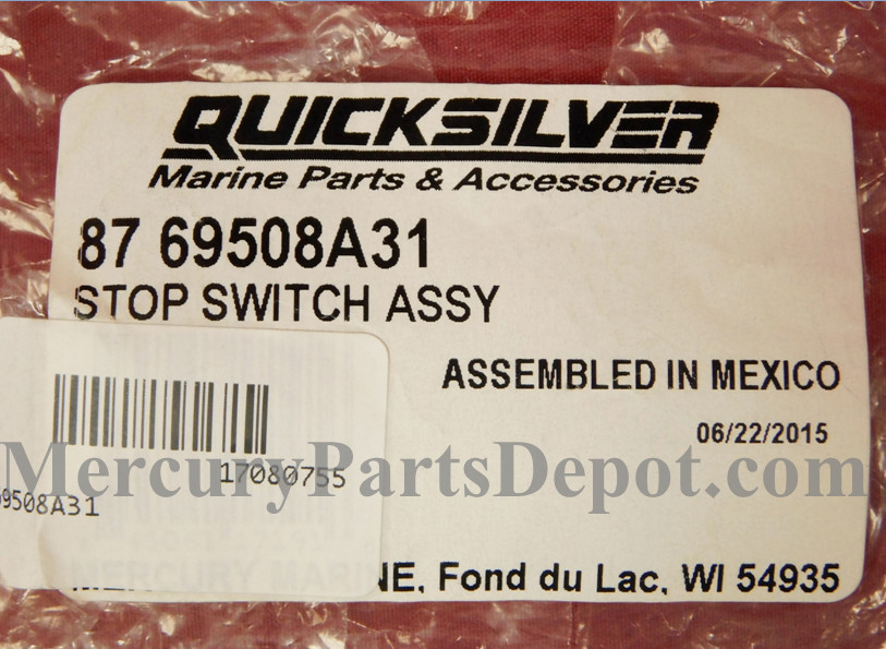 New Mercury / Quicksilver Stop Switch Assembly - Part# 87- 69508A31