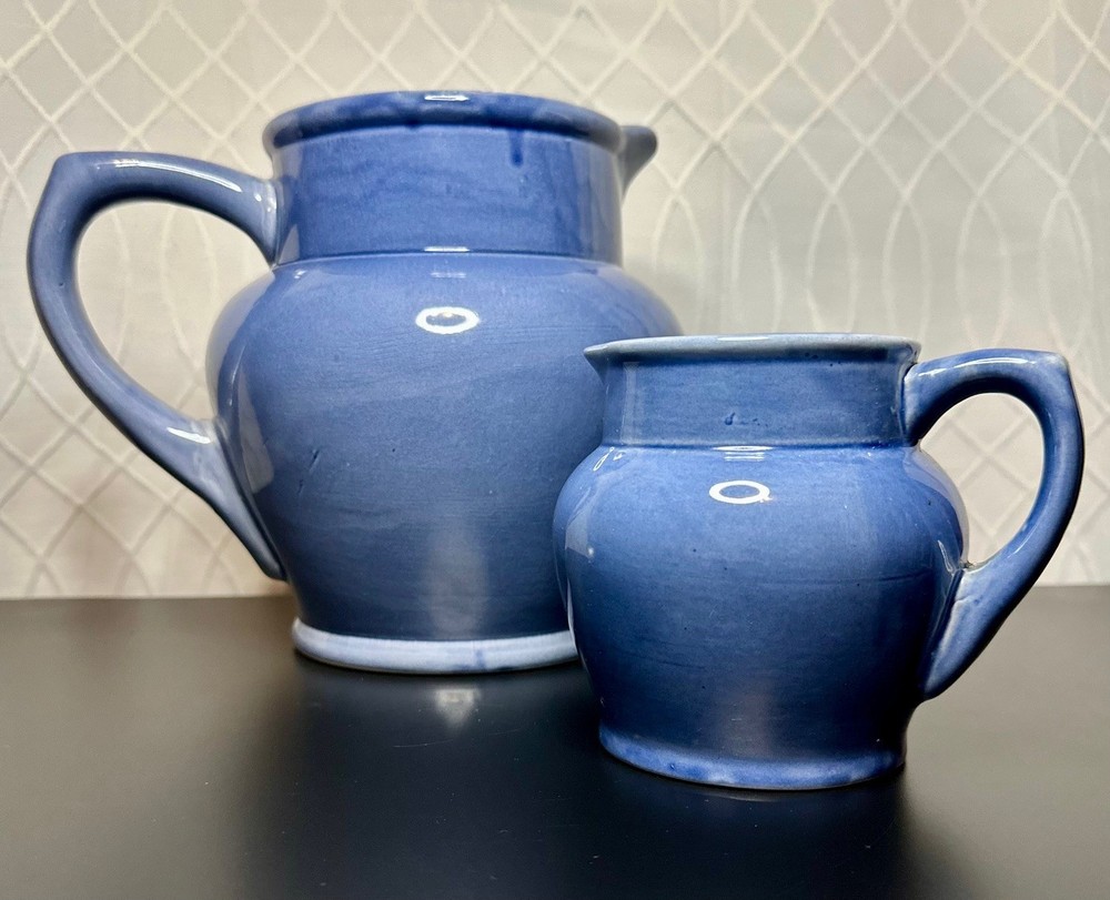Garcia Blue Ceramic Pitcher & Creamer Set – Pottery Kitchenware