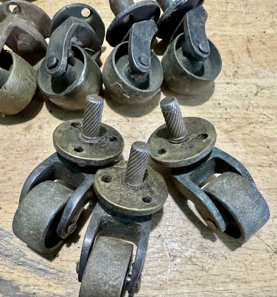 Antique Victorian Cast Iron Caster Wheels Lot