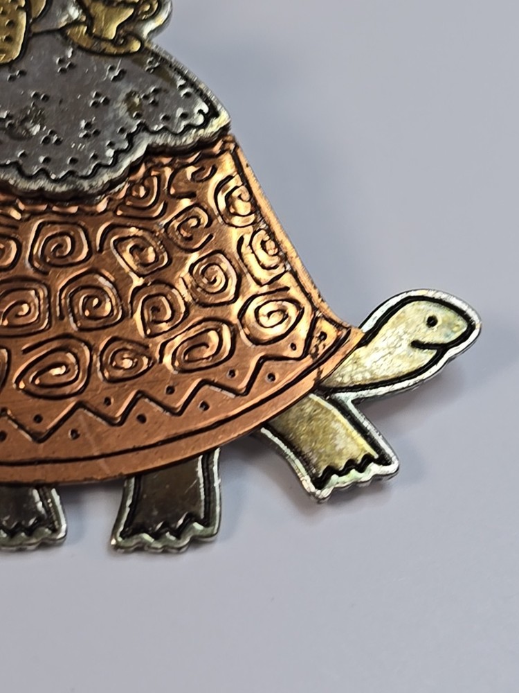 Turtle With A Tea Set On His Back Lapel Pin