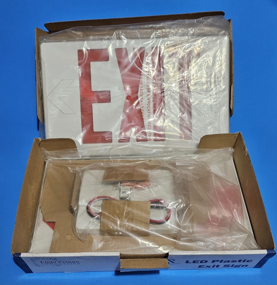 Led Plastic Exit Sign 2 Signs 1 Open Box 2/4/1