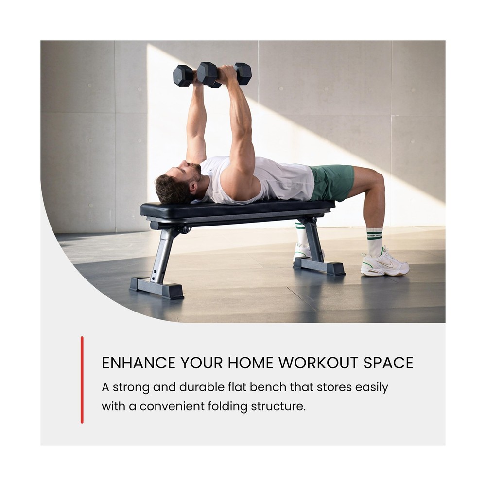 Finer Form Gym Quality Foldable Flat Bench for Multi-Purpose Weight Training ...