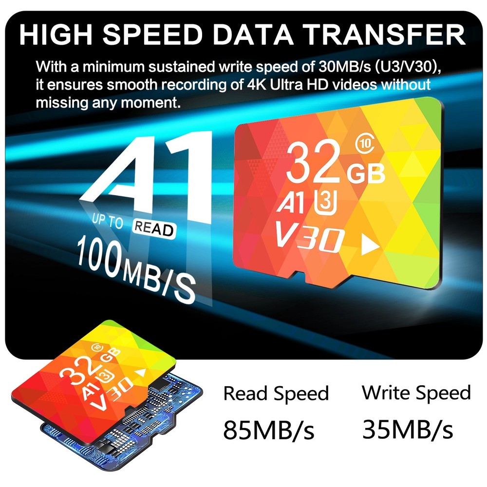 32GB Micro SD Card 3 Pack microSDHC UHS-I Flash Memory Card for Camera