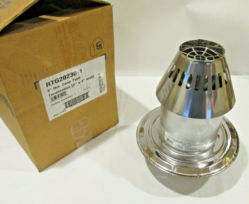 Metal-Fab RTG20230-1  3" Diameter Cone Type Termination Fitting for 2" x 4" Wall