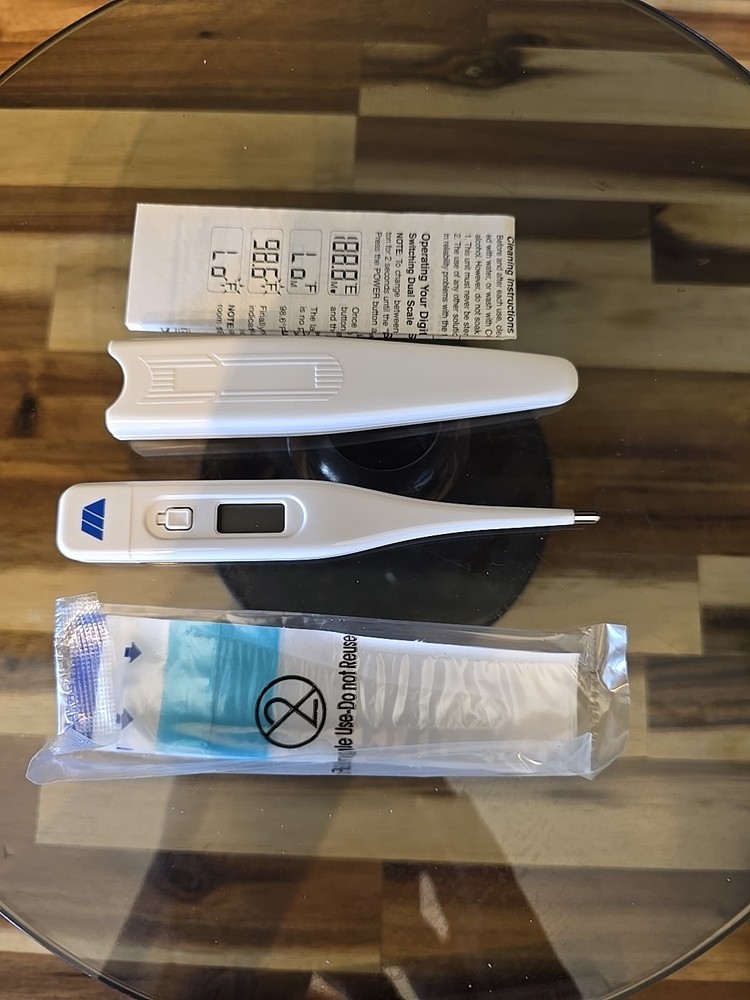 Mabis Digital Thermometer w/ Beeper & Memory, Dual Scale