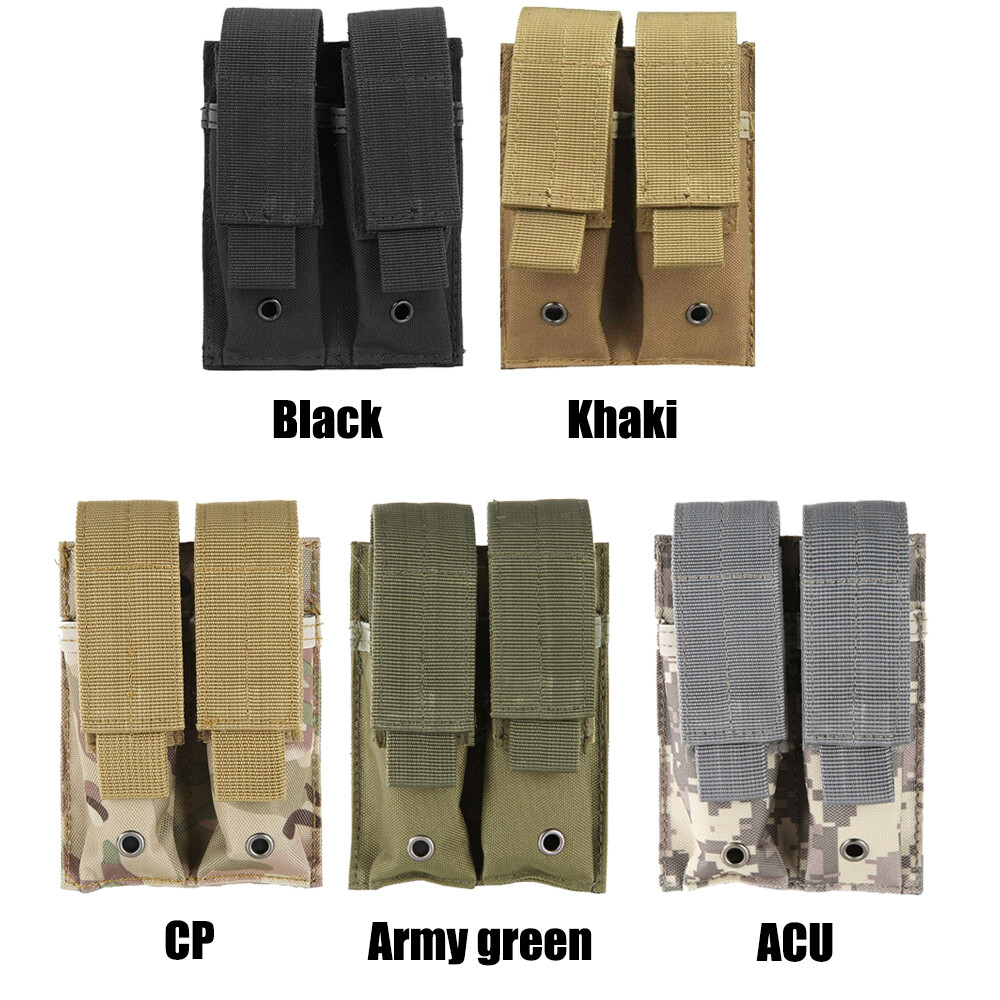 Tactical MOLLE 9mm Magazine Pouch Single/Double Stack Pistol Mag Bag Holder Case