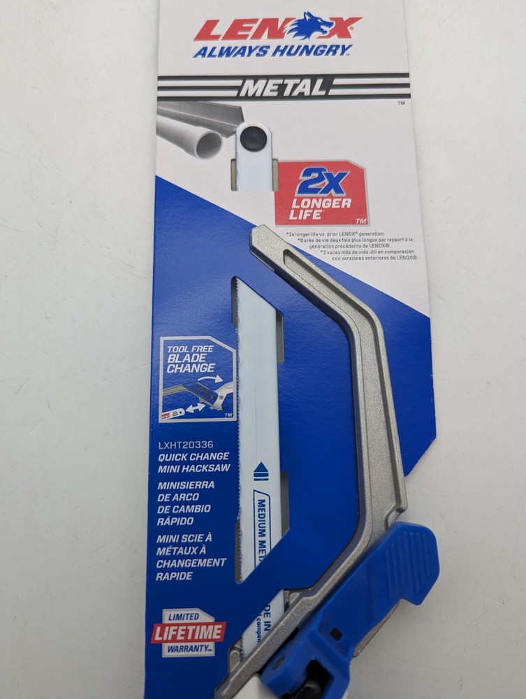LENOX 10-in Medium Cut Hack Saw - Blade Included - Metal Frame - Quick Change