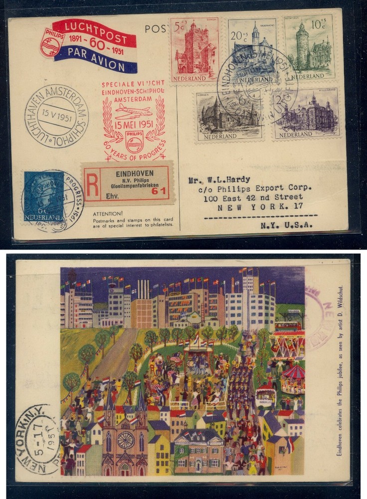 Netherlands B224-228  on first day registered card