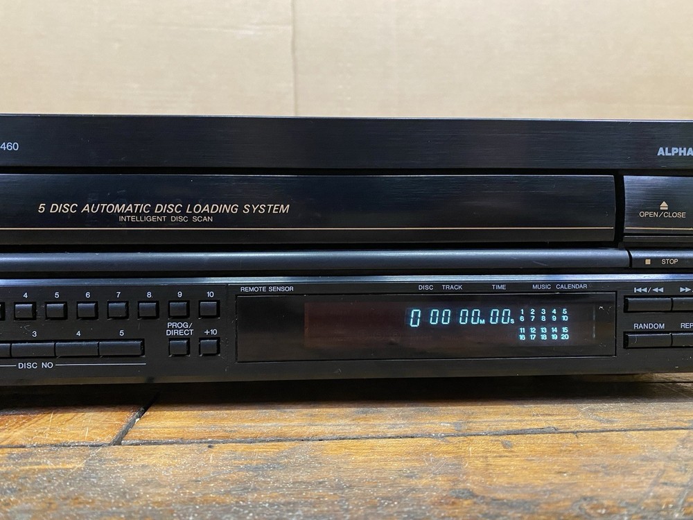 Denon DCM-460 5 Disc CD Auto Changer PCM Audio Alpha Processing Tested Works