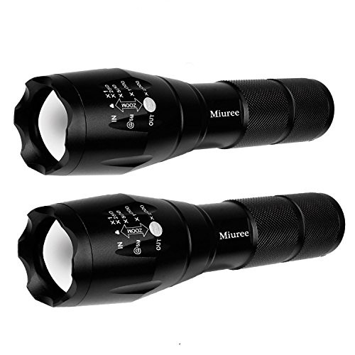 2 Pack LED Tactical Flashlight Water Resistant Military Grade 2000 2 pack