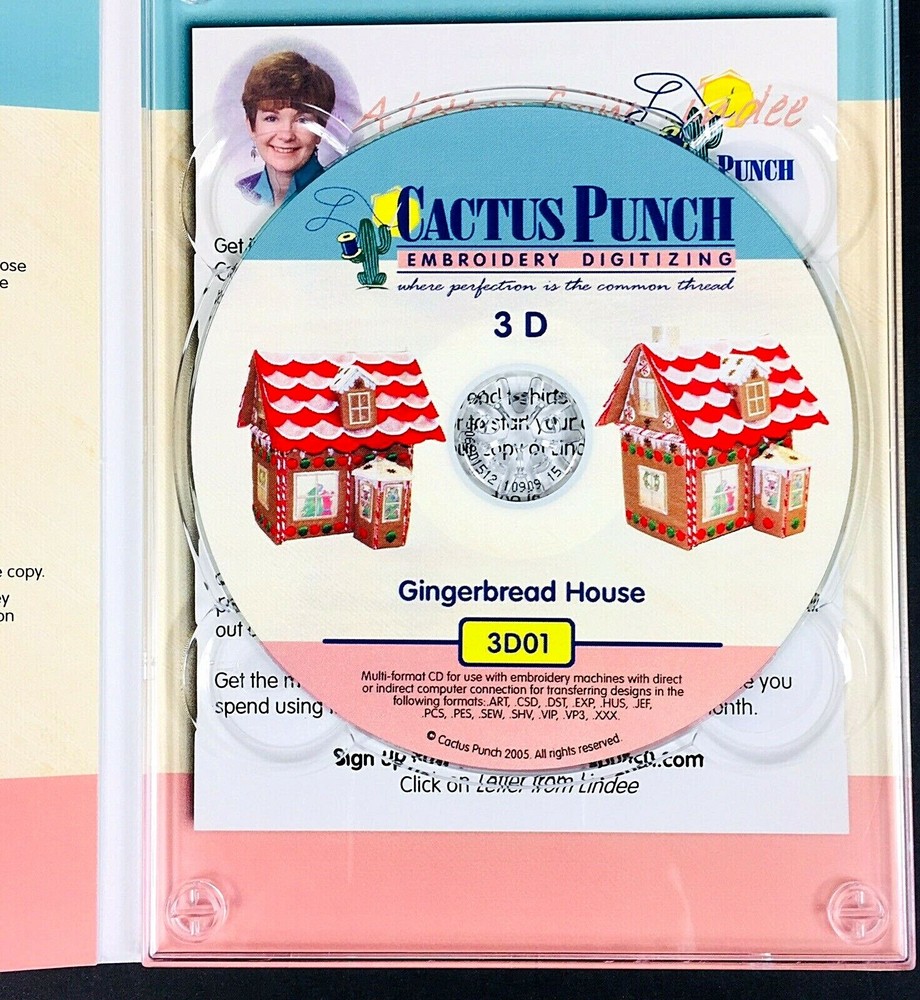 Cactus Punch Embroidery Digitizing - 3D Gingerbread House