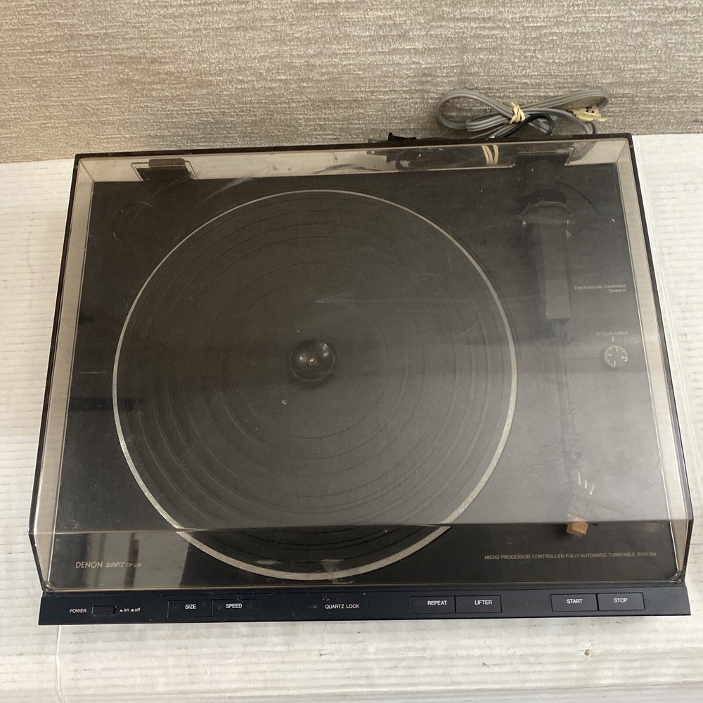 DENON Quartz DP-23F Micro Processor Controlled Fully Automatic Turntable WORKS!