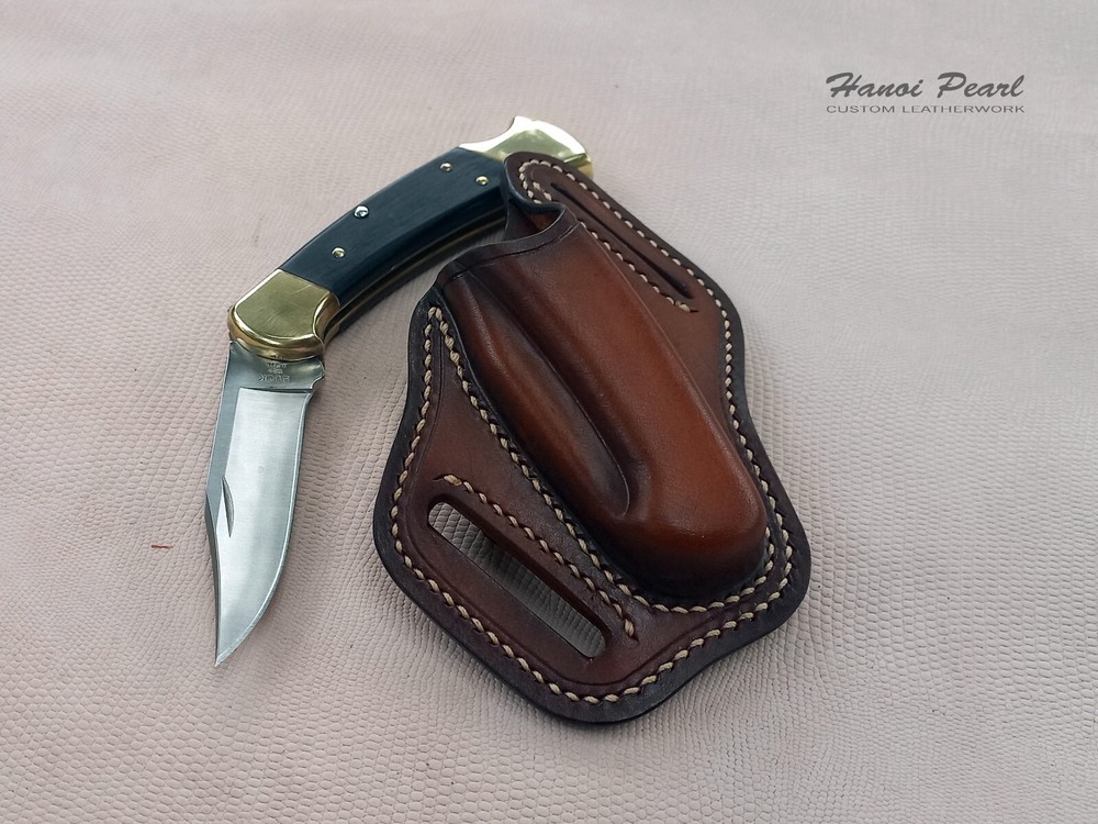 Buck 112 Custom Sheath | Strong-side 45 Degree Canted Leather Sheath