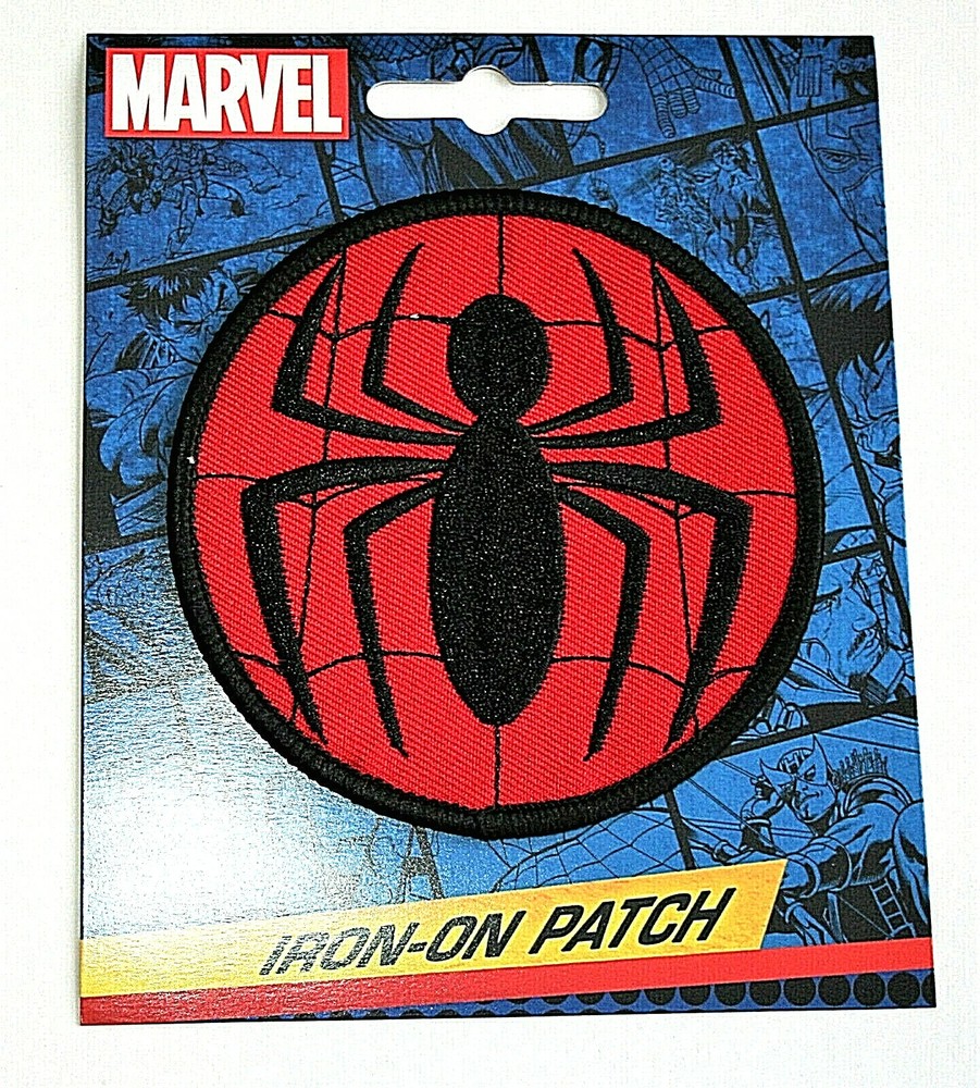 Official Marvel Comics Spider-Man Red Iron-On Cloth Jacket Patch New in Package