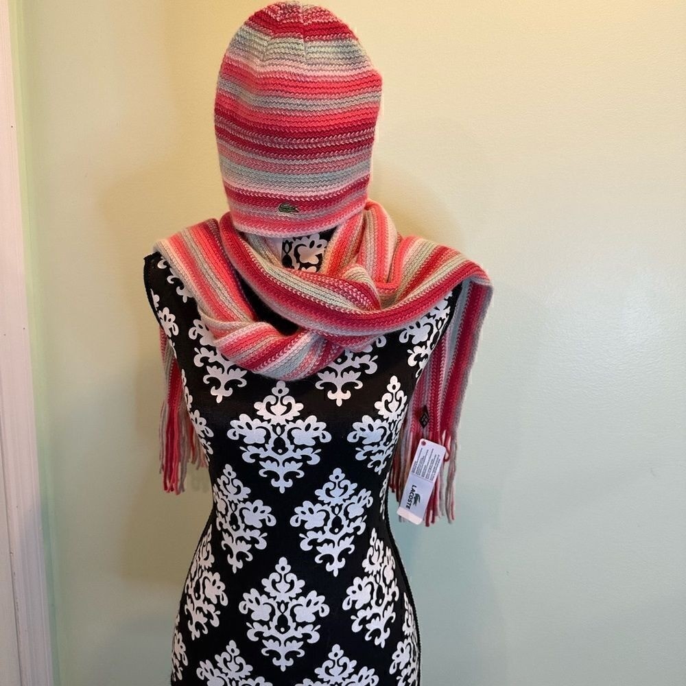 NWT Lacoste Hat & Scarf set.