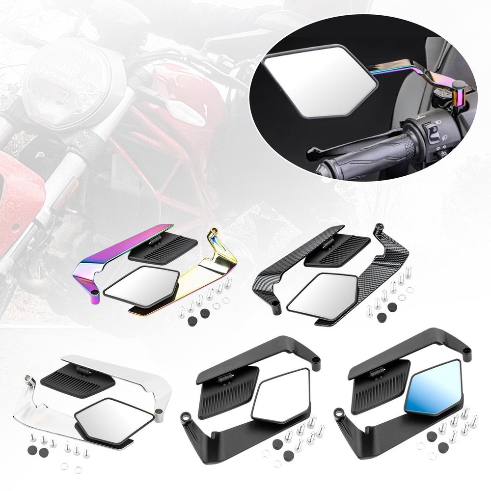 Generic Motorcycle Wind Wing Mirrors Adjustable Stylish Foldable Accessories