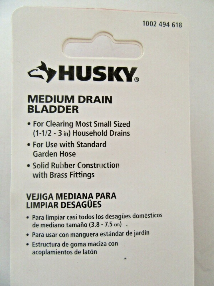 Husky Medium Drain Bladder Clog Cleaner Remover