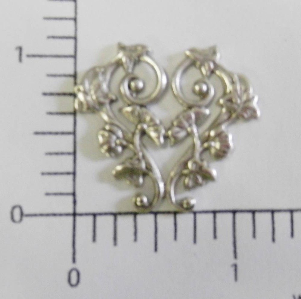 30554         Matte Silver Oxidized Floral Scroll Jewelry Finding