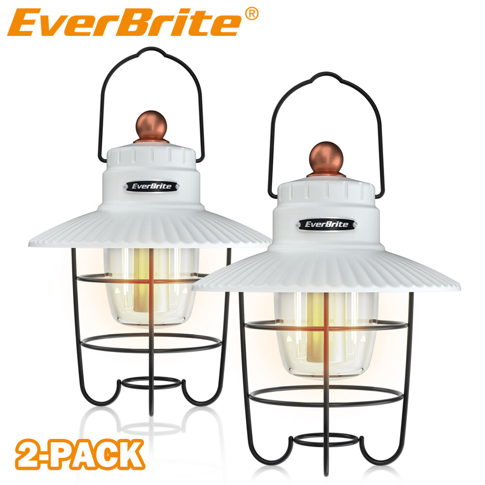 EverBrite 2PACK LED Camping Lantern with 3 Light Mode USB C Rechargeable Lantern