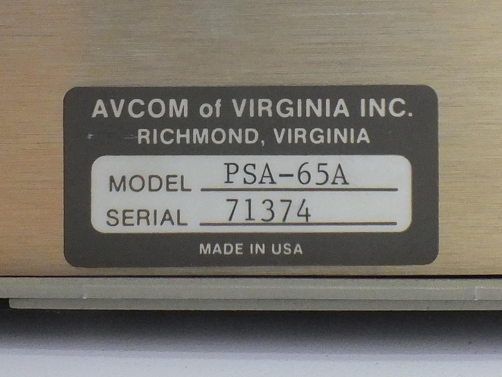 AVCOM PSA-65A Portable Spectrum Analyzer Frequency Range: 2 - 1000 MHz