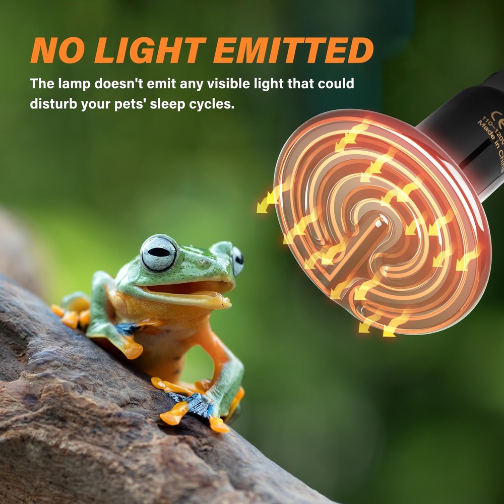 Simple Deluxe 75W Ceramic Heat Emitter 2-Pack, Reptile *2, Black/2-pack
