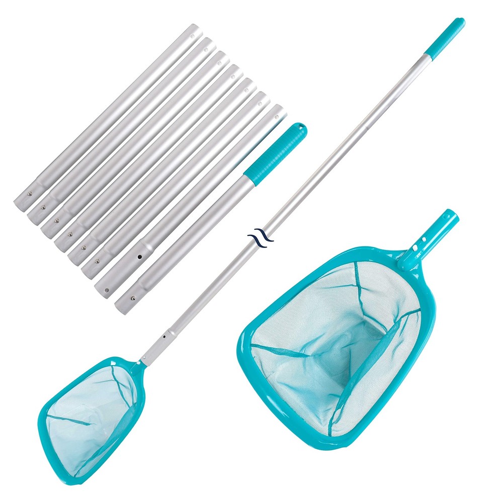 Pool Leaf Skimmer Net with Telescopic Aluminum Pole 8 Section