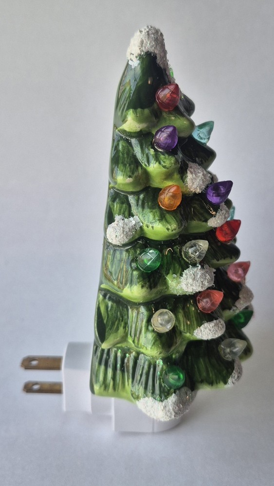 Ceramic Christmas Tree Night Light Peg Lights Mini version of Vintage Classic