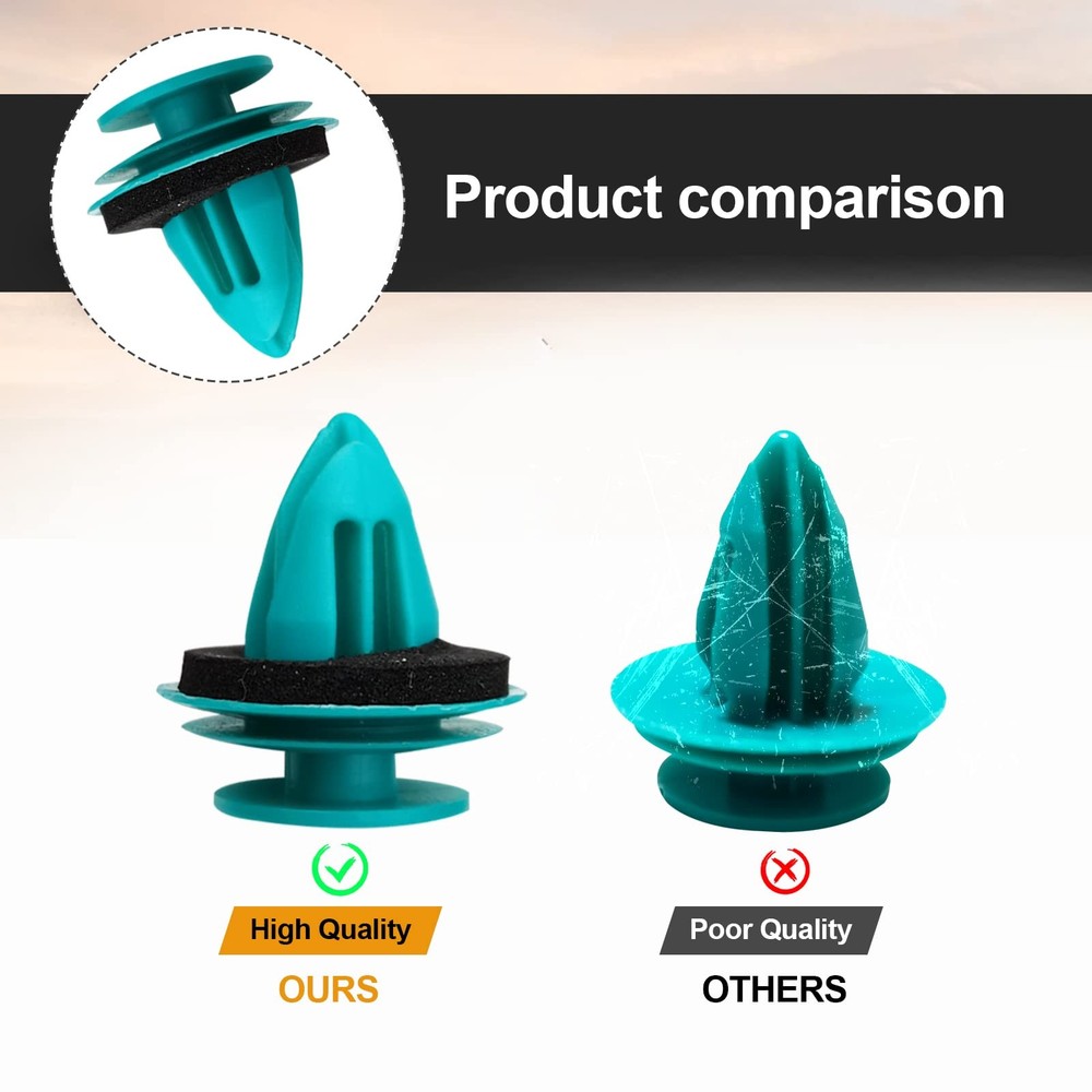 TOPCNOEM 100Pcs Door Trim Panel Retainer Clips Compatible One Size, Turquoise