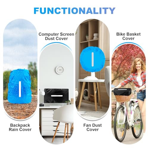 2pcs Waterproof Rain Cover for Backpack, Reflective Rainproof Protector for