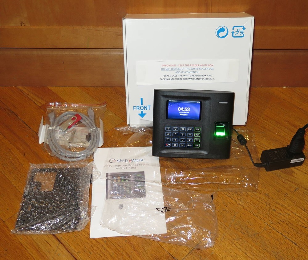 Shift2Work US15C Fingerprint/Badge Card Combo Time Clock Reader