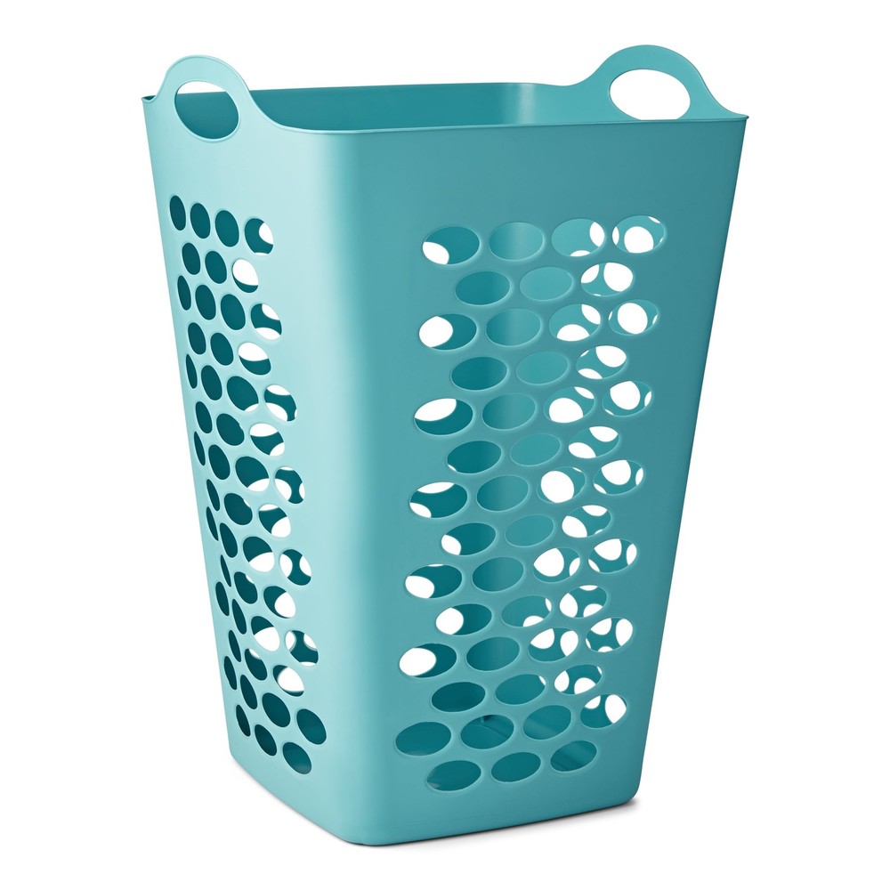2 Bushel Flexible Square Laundry Hamper Durable Construction Laundry Box Teal