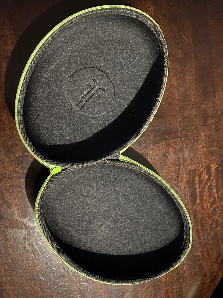 Flips headphone travel Hetmitshell case. Black/ neon green Case Only W/ Clasp