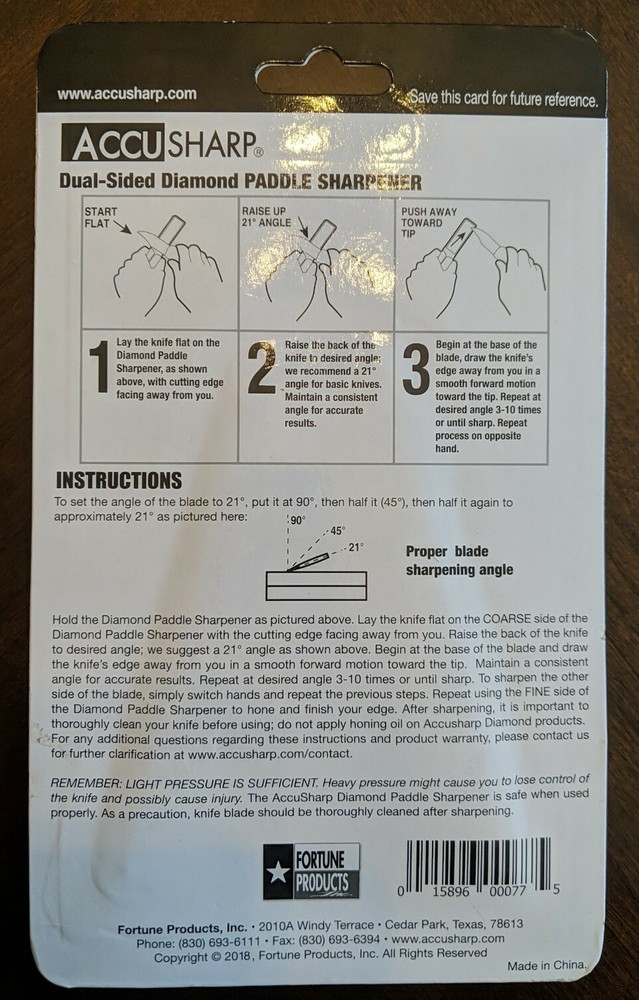AccuSharp Diamond Paddle Sharpener, Orange