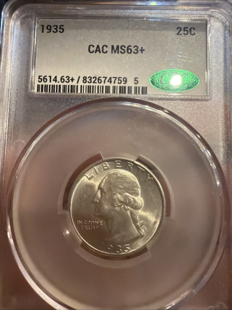 1935-P CAC MS63 Washington Quarter