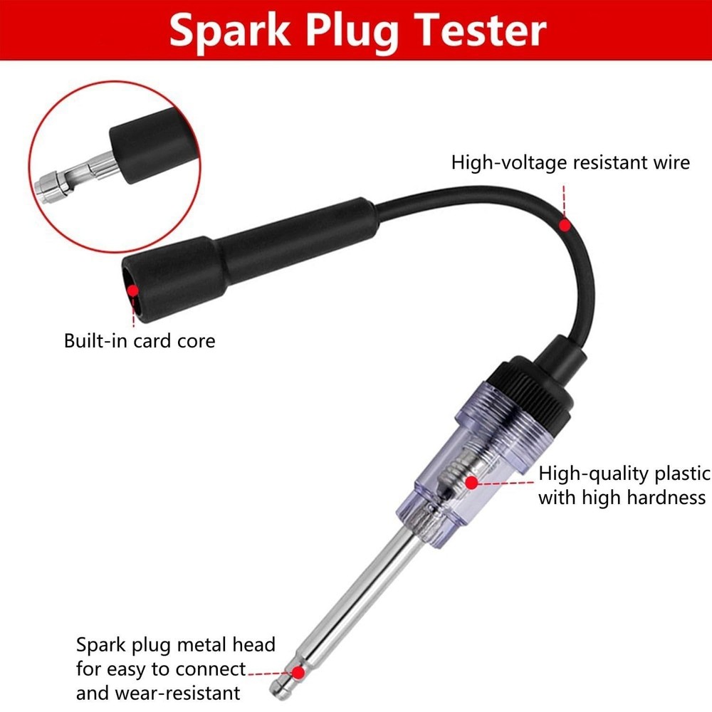Professional Compression Tester Kit with Spark Plug Tester - Durable & Effective