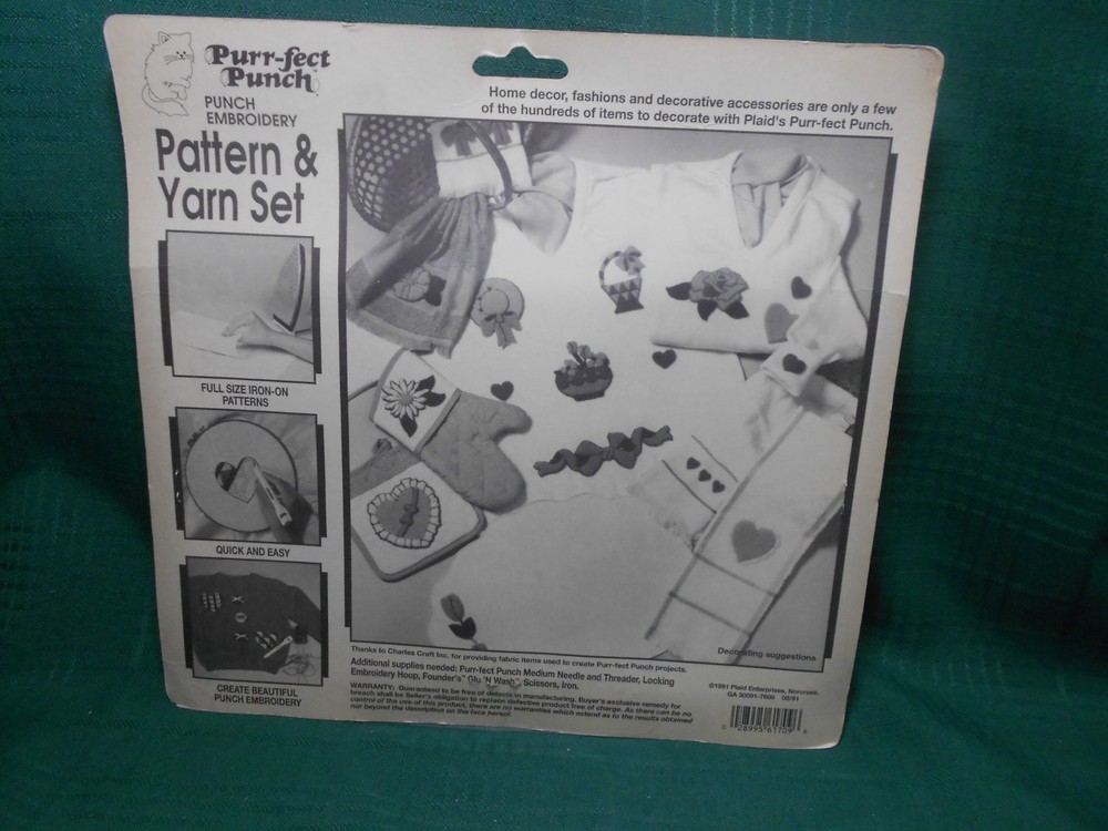 Purr-fect Embroidery Punch Starter Tool Set Kit Plus Sampler Shell