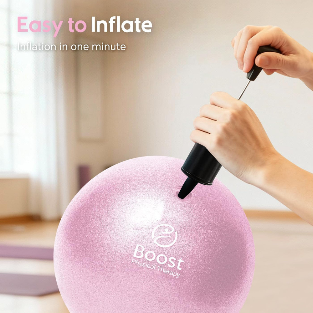 Small Exercise Ball with Pump, 9 Inch Mini Pilates Ball with Exercise Guide, Sma