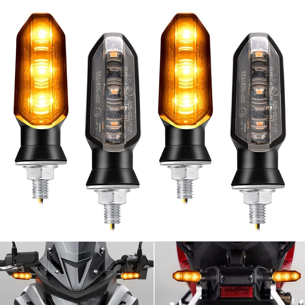 4PC Motorcycle Led Turn Signal Indicator Blinker Amber Light Universal Durable