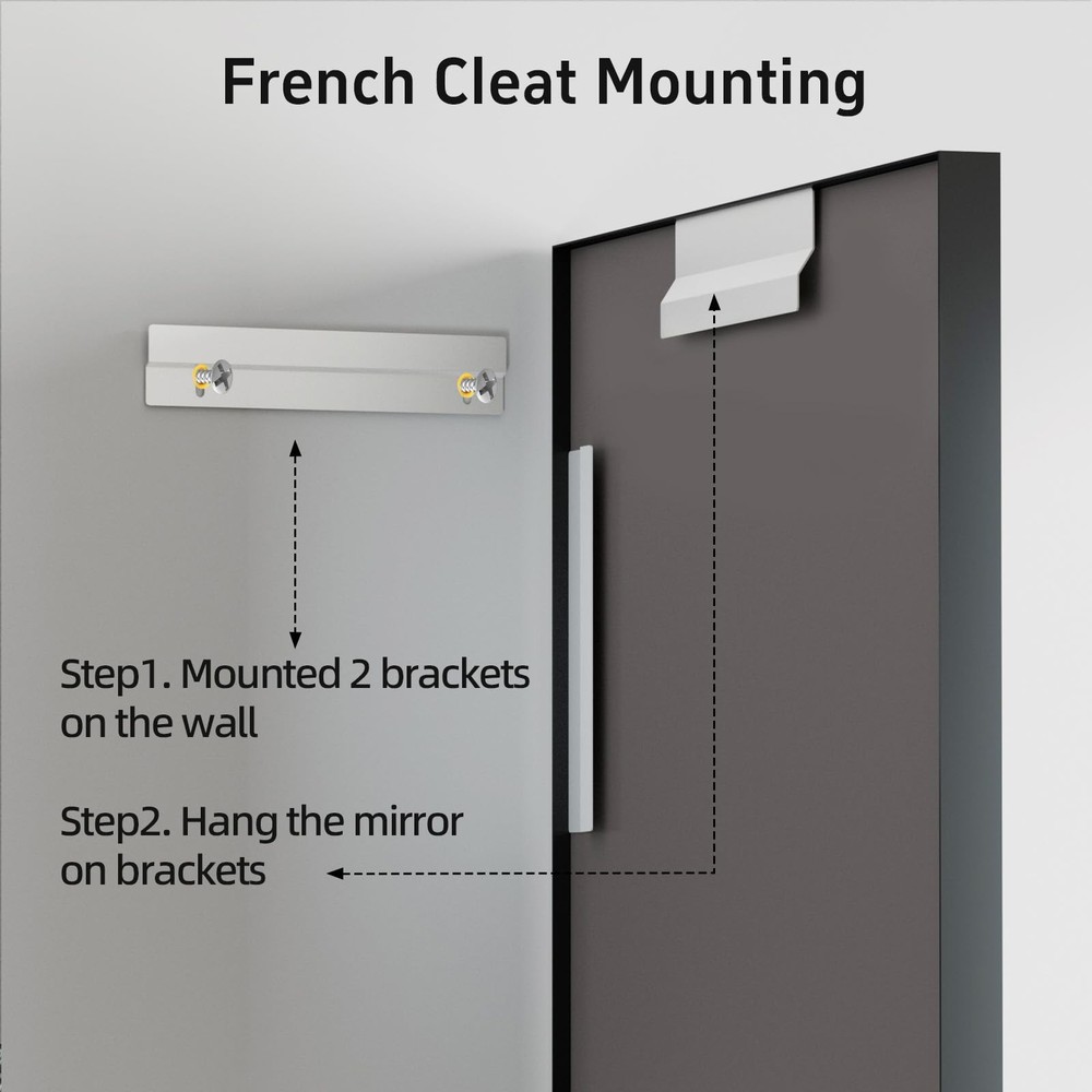 Black Vanity Wall Mirror, 22x 30 Inch Rectangular Bathroom Mirrors for Over S...