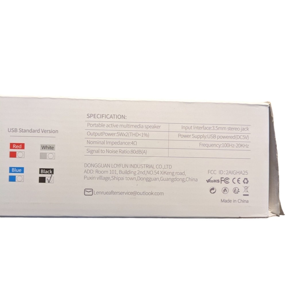 LENRUE Wired USB-Powered Computer Speaker A39 Pro in Black