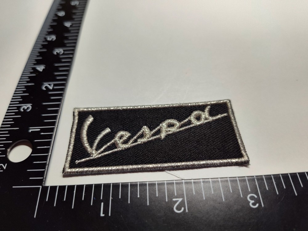 Vespa Black Chrome Patch Scooterists Mod Hook Loop Tac Patch High Quality Patch