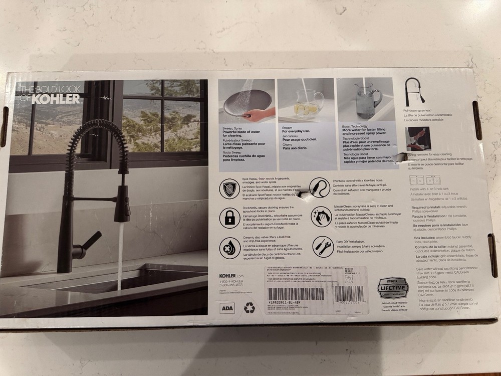 Kohler Vind Semi-professional Pull-down Kitchen Faucet Matte Black