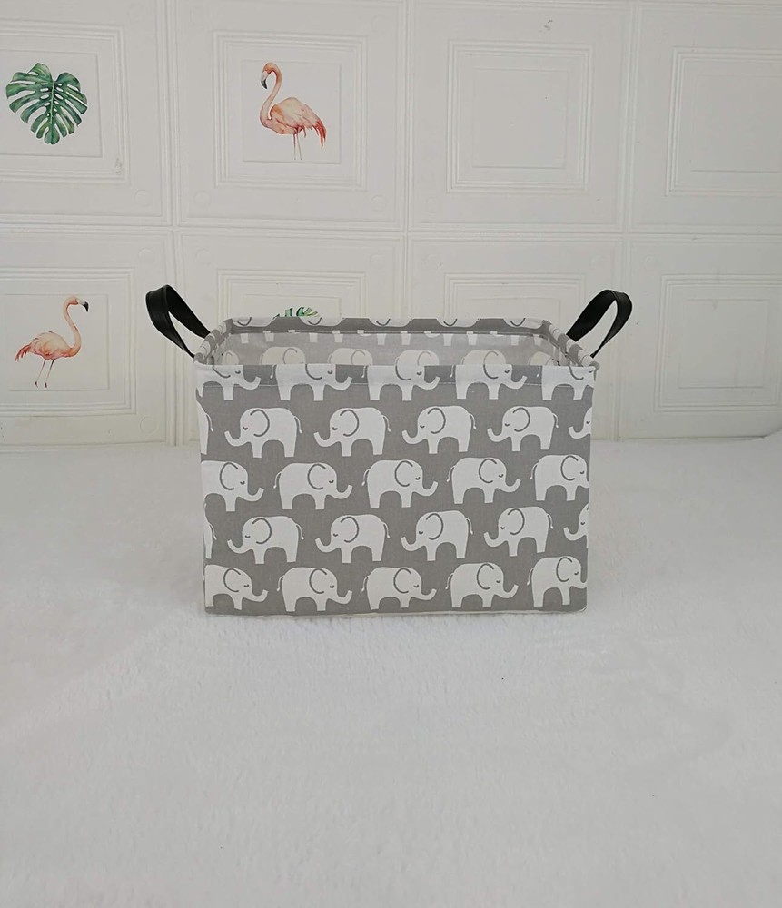 KUNRO Rectangle Toy Bin Waterproof storage organizer for Nursery Hamper Home