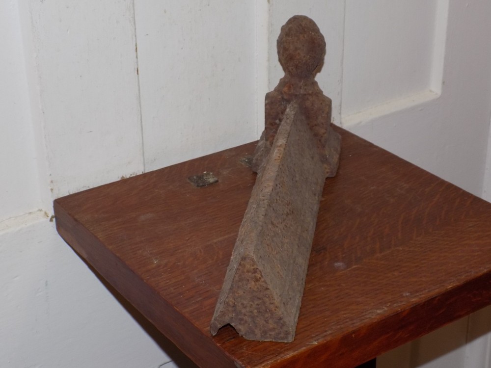 Vintage Cast Iron Figural Male Bust Boot Scraper