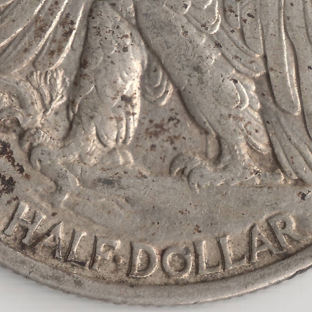 1917 Walking Liberty Half Dollar, AU, Machine/Mechanical Doubling