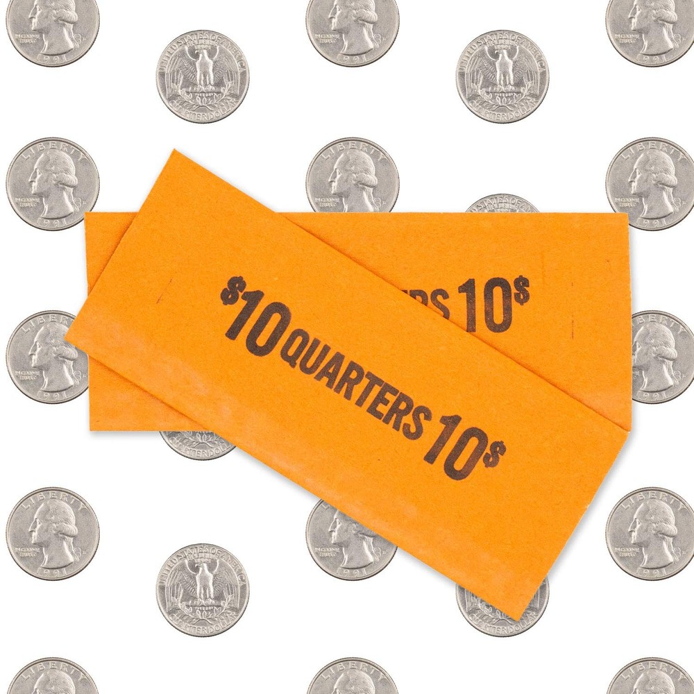 Quarter Flat Coin Wrappers, Solid Bundle of 100