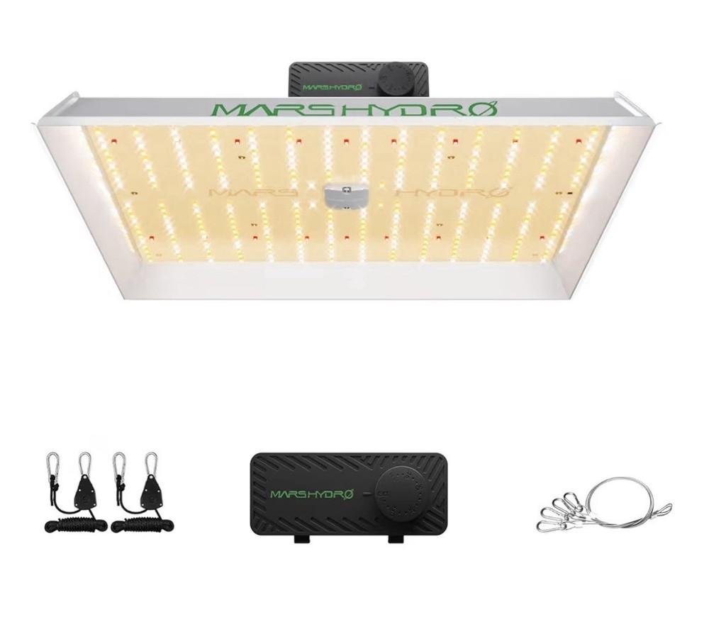 Mars Hydro LED Grow Light White w/ Power Cord Controller Hanging Kit