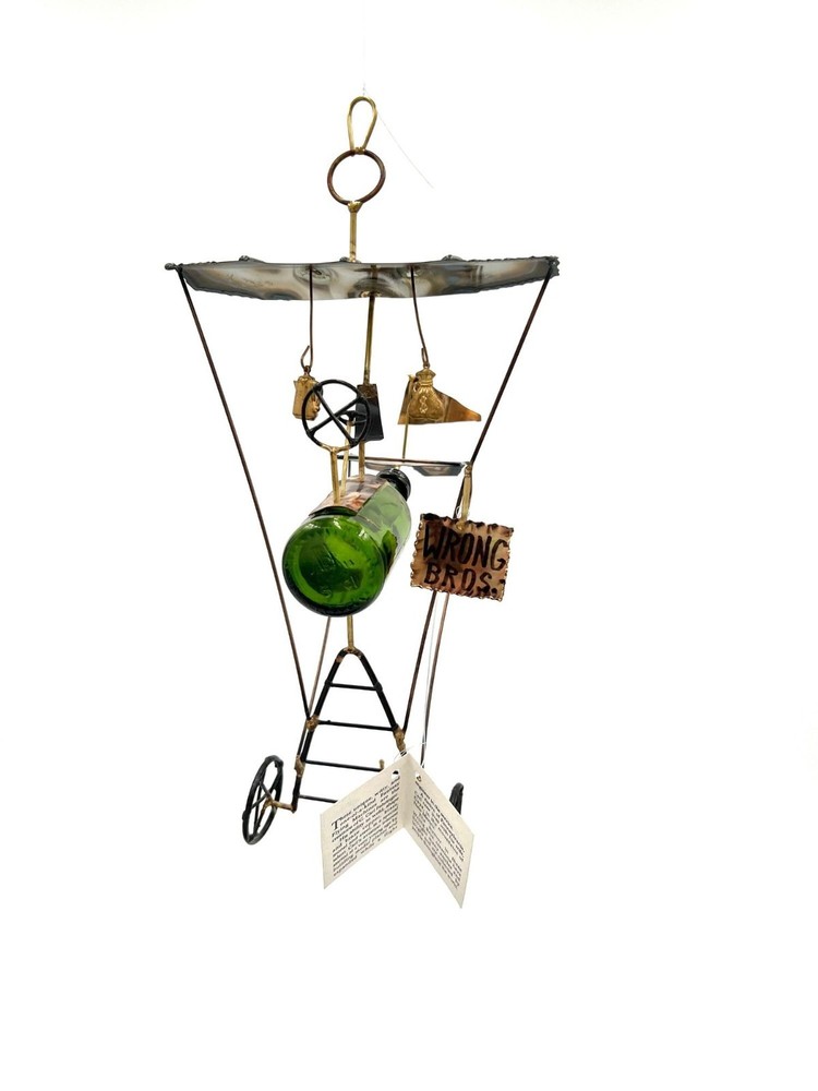 Vintage Flying Machine Metal Art