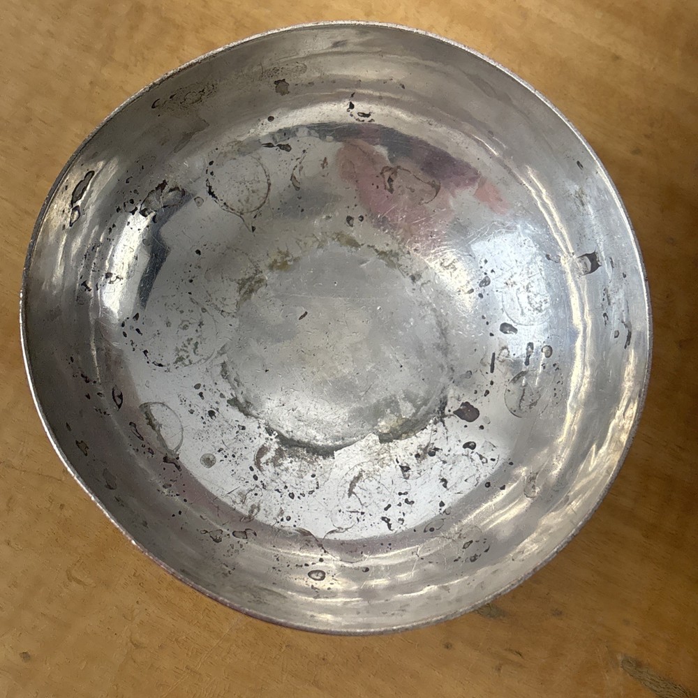 Silver Vintage Bamboo Etched Bowl